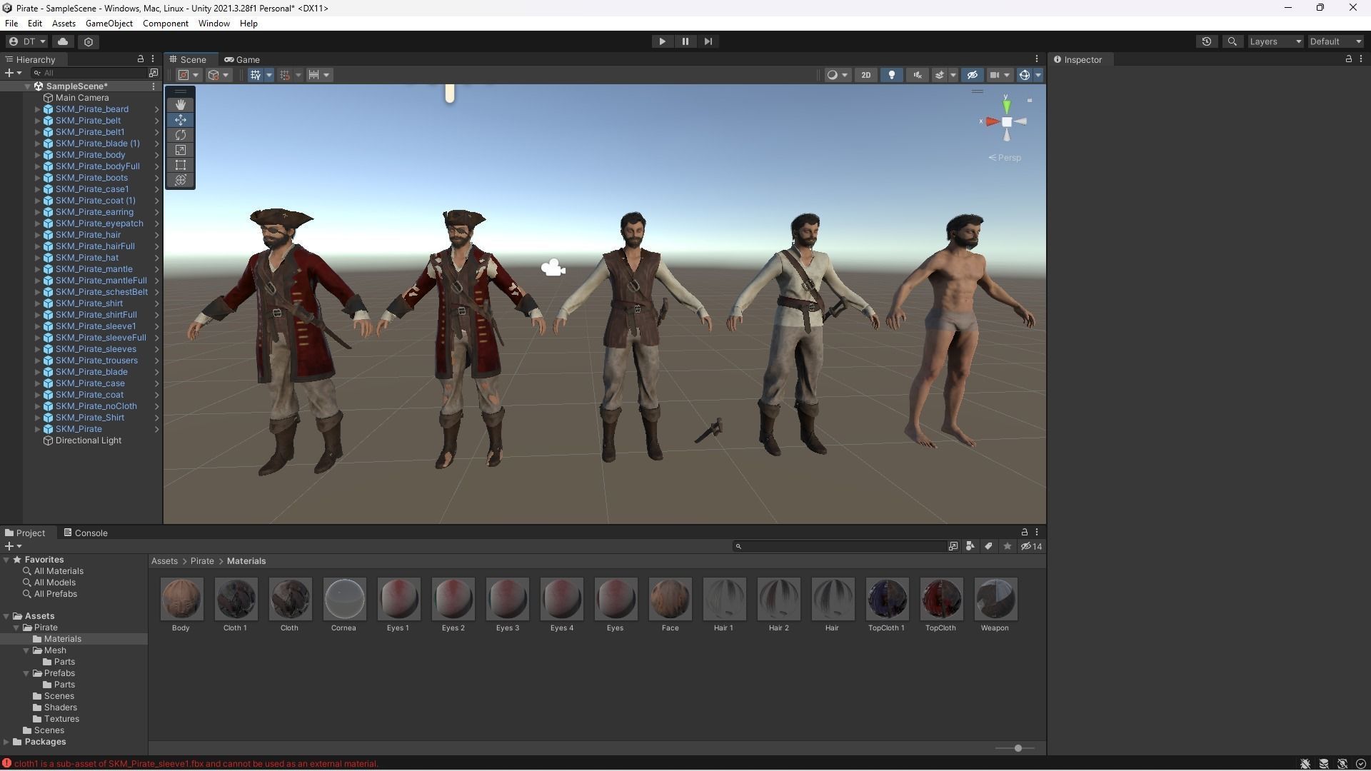 Pirate - Game Ready Male Character Low-poly 3D model_8