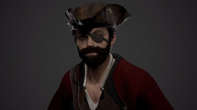 Pirate - Game Ready Male Character Low-poly 3D model
