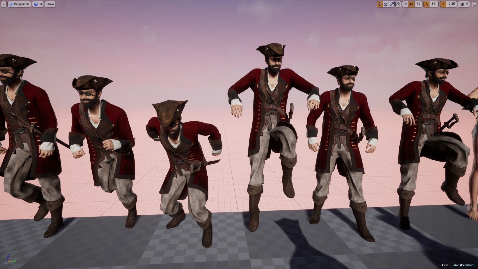Pirate - Game Ready Male Character Low-poly 3D model_11