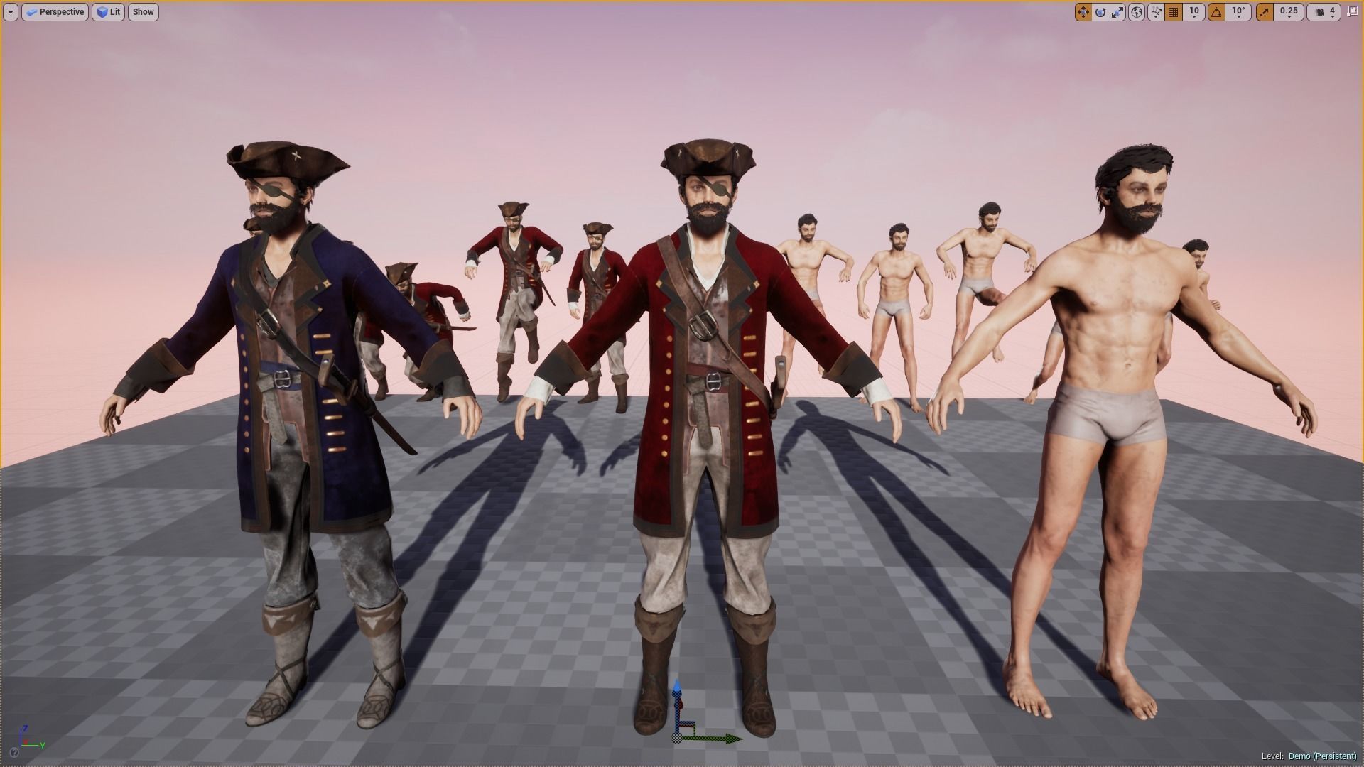 Pirate - Game Ready Male Character Low-poly 3D model_13