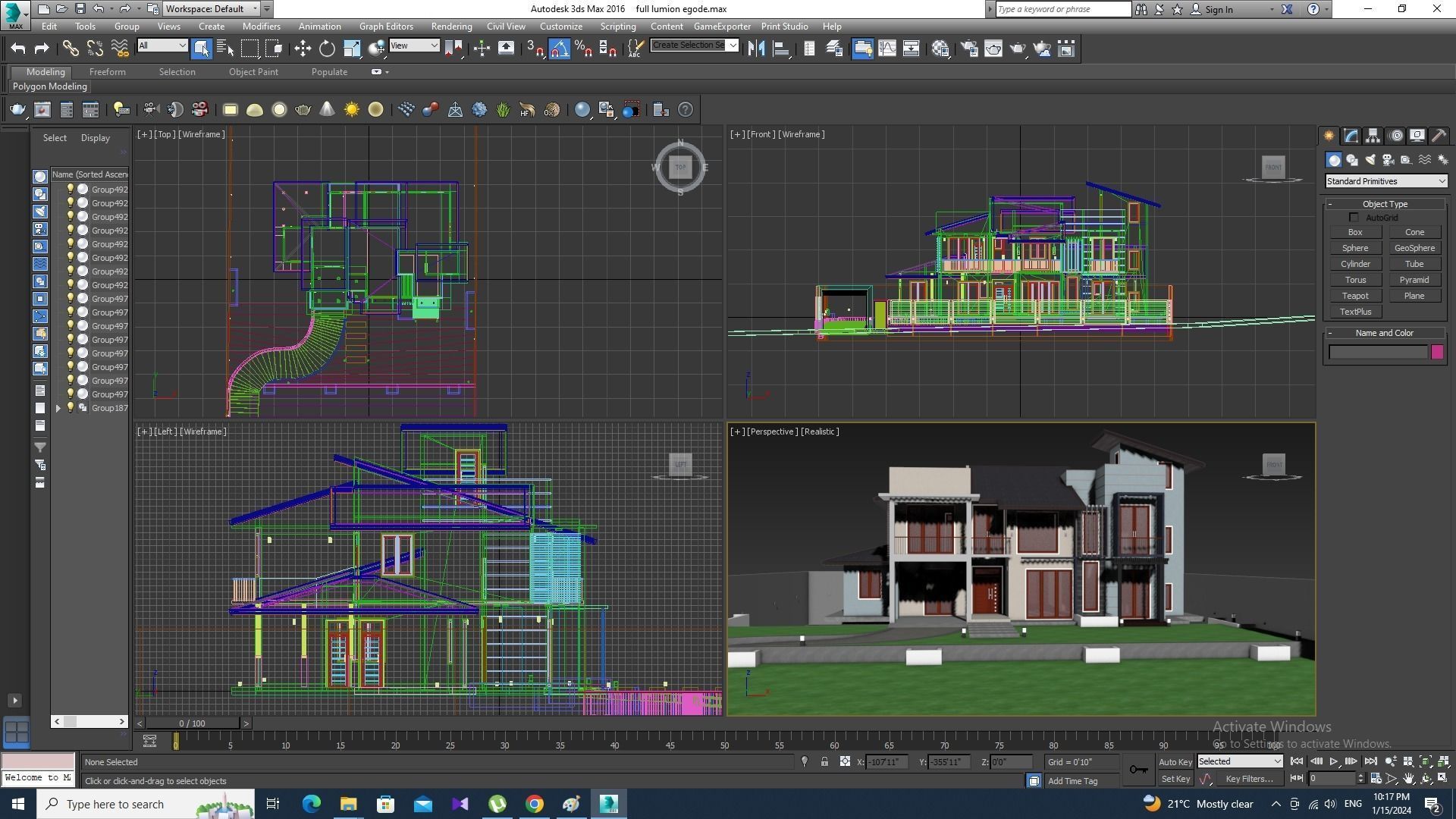 Modern residential building  3D model_3