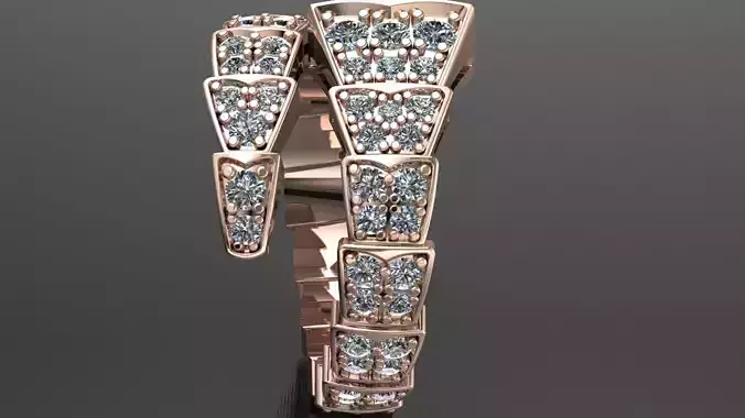 BVLGARI snake diamonds ring 