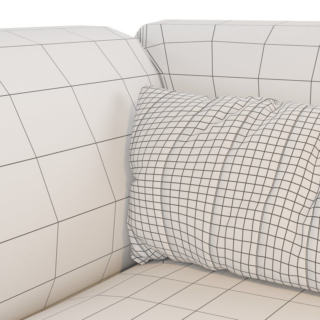 Armchair Low-poly 3D model_4