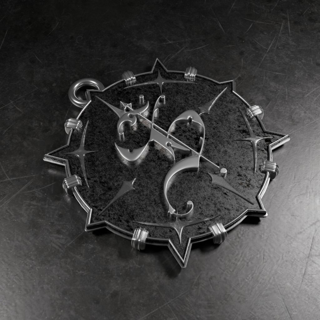 Medallion with letter S 3D printable model 3D print model_1