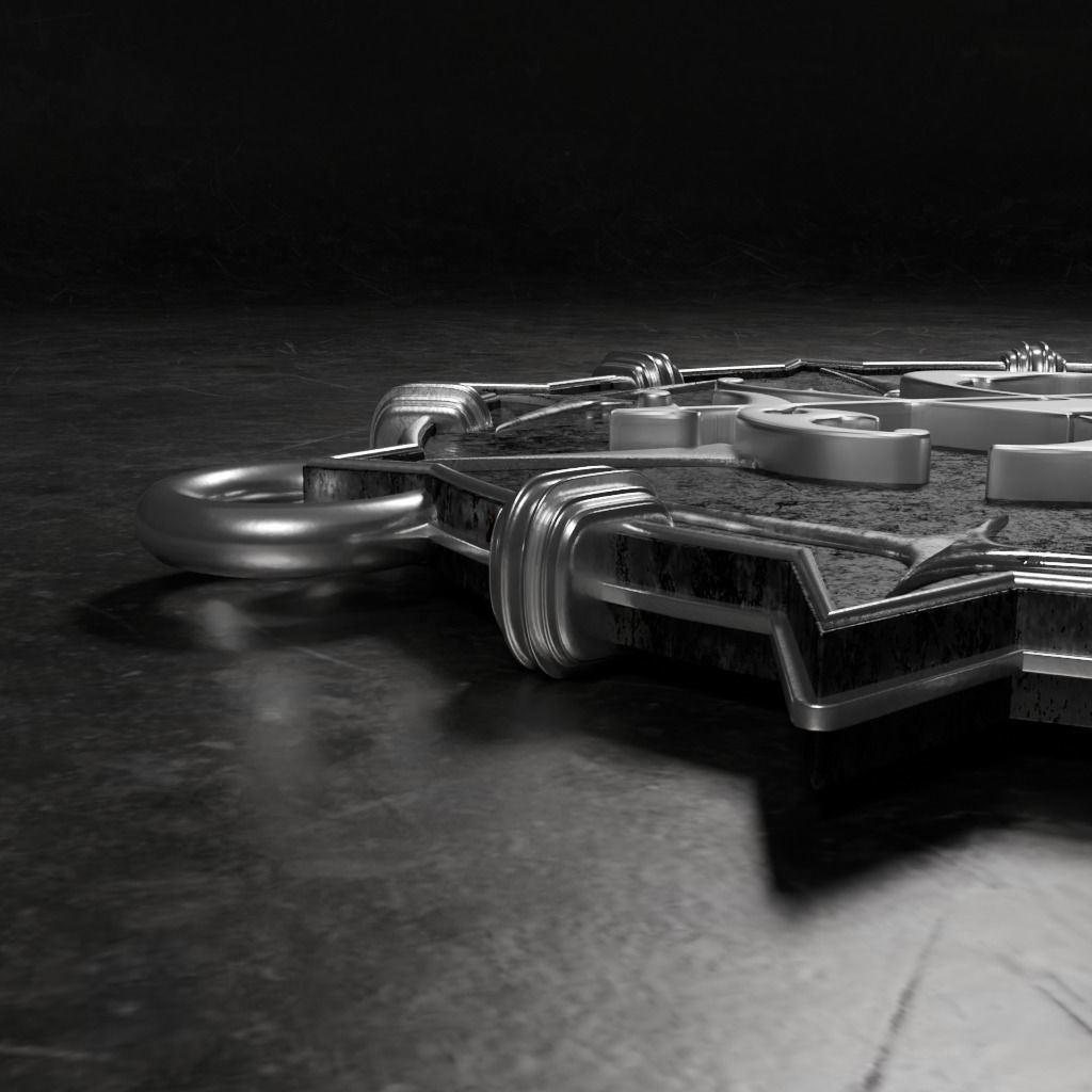 Medallion with letter S 3D printable model 3D print model_6