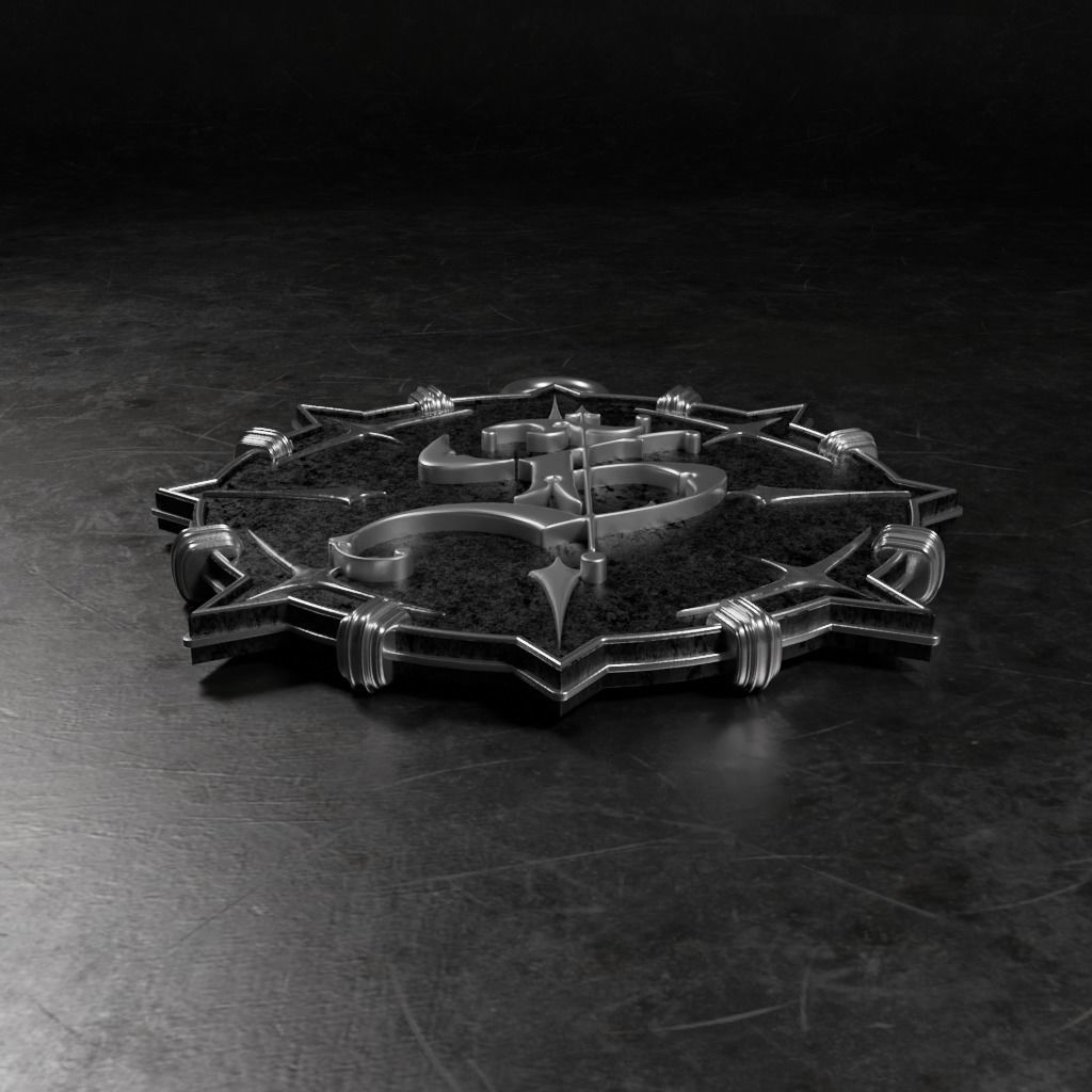 Medallion with letter S 3D printable model 3D print model_3