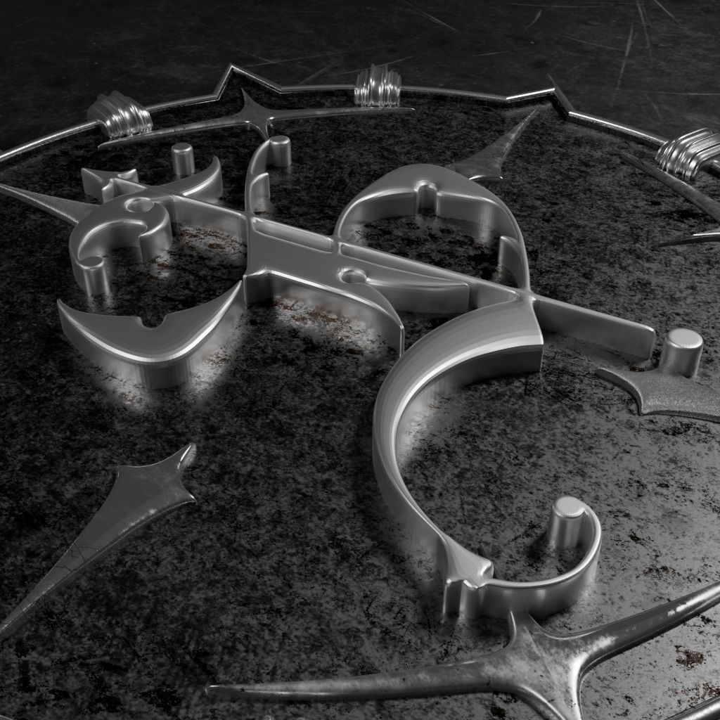 Medallion with letter S 3D printable model 3D print model_8