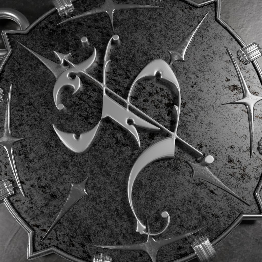 Medallion with letter S 3D printable model 3D print model_9