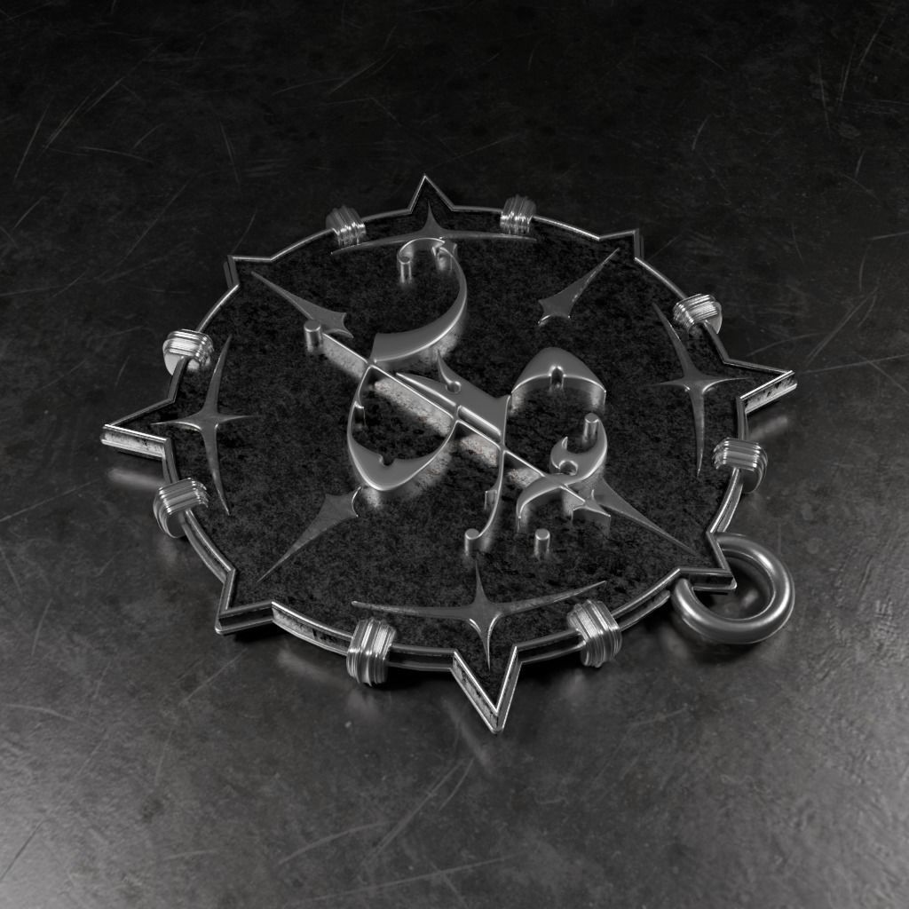 Medallion with letter S 3D printable model 3D print model_5