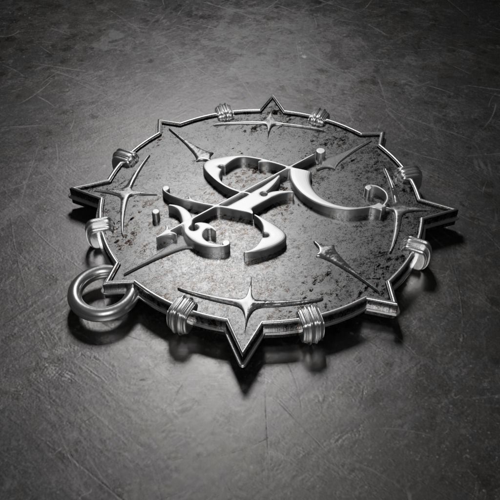 Medallion with letter S 3D printable model 3D print model_4