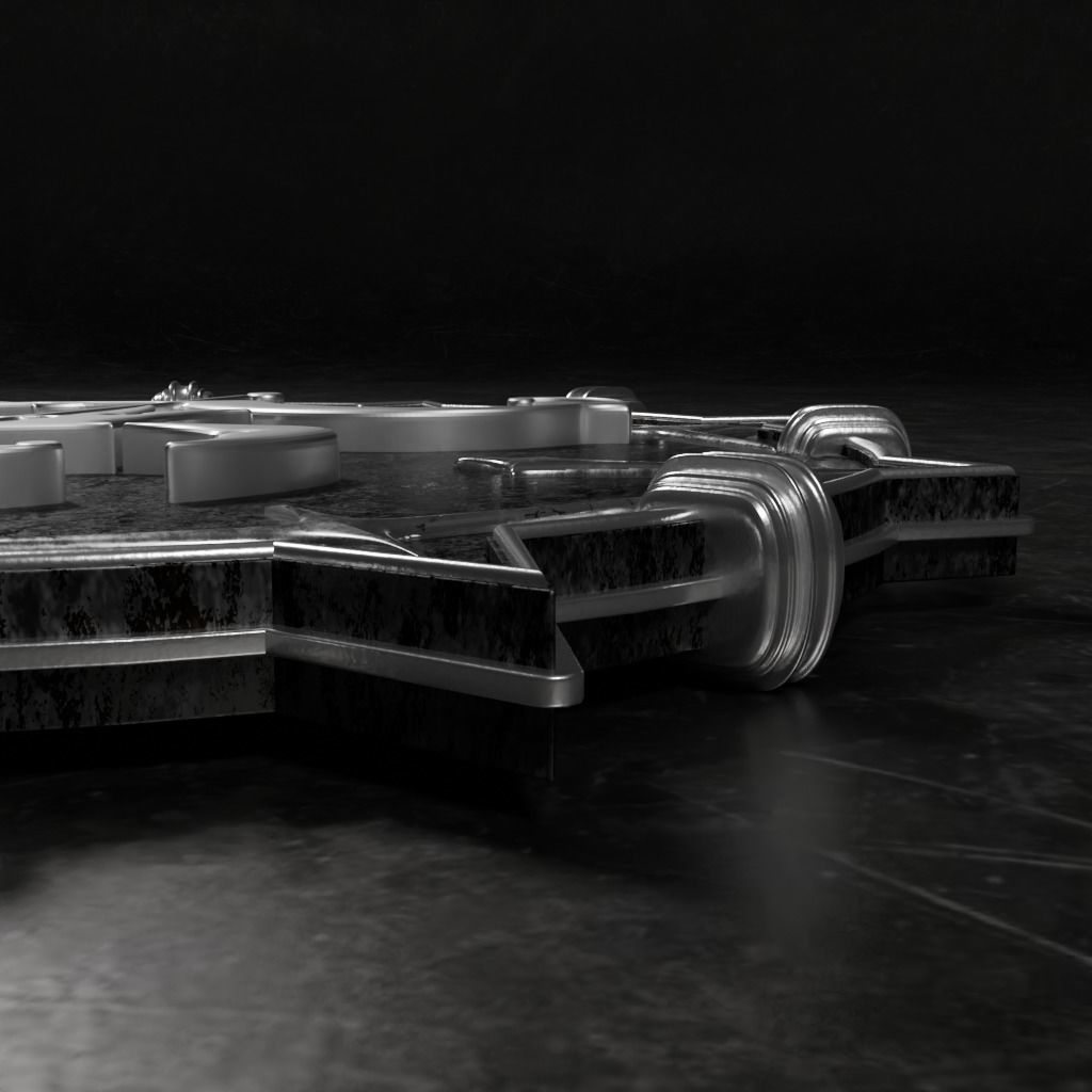 Medallion with letter S 3D printable model 3D print model_7