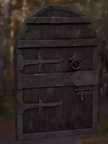 Medieval door Low-poly 3D model
