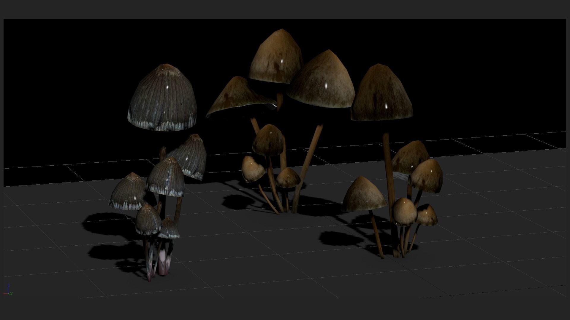 mushrooms collection Low-poly 3D model_5