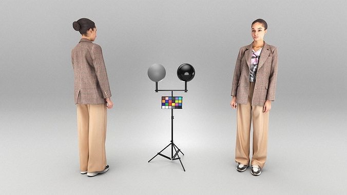 Charming woman in office style 427 Low-poly 3D model