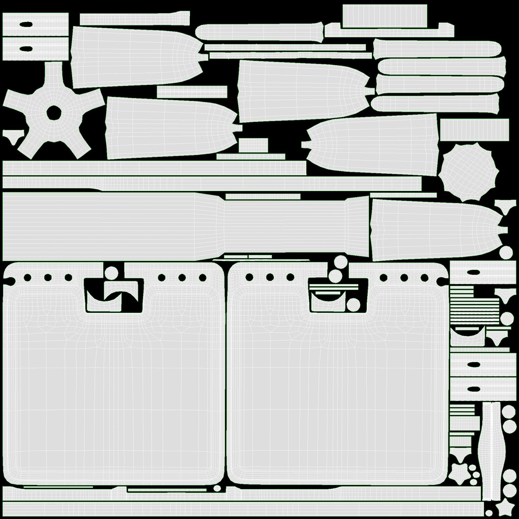 Hair Salon Trolley Utility Cart with Wheels 3D model_8