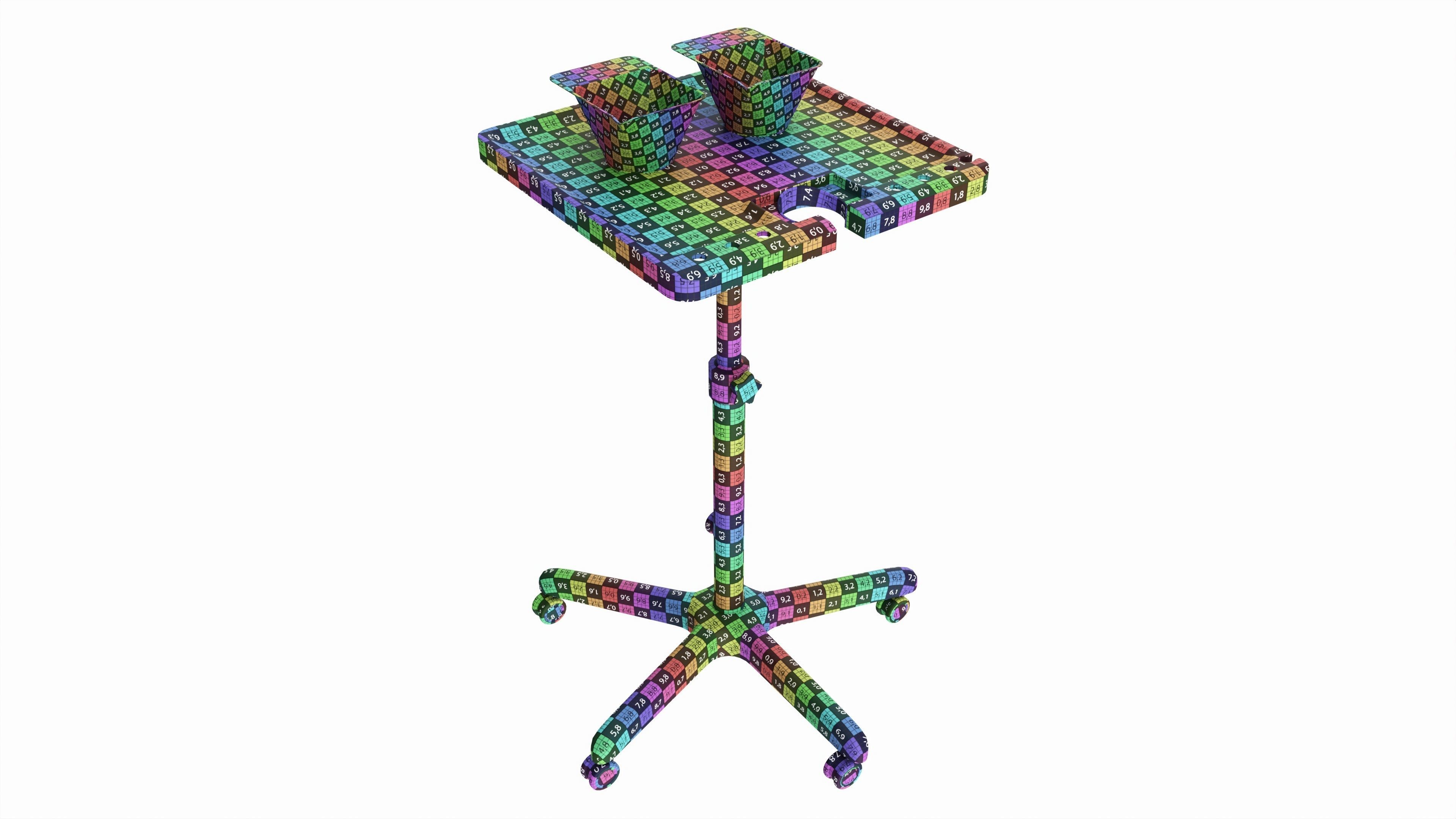 Hair Salon Trolley Utility Cart with Wheels 3D model_7