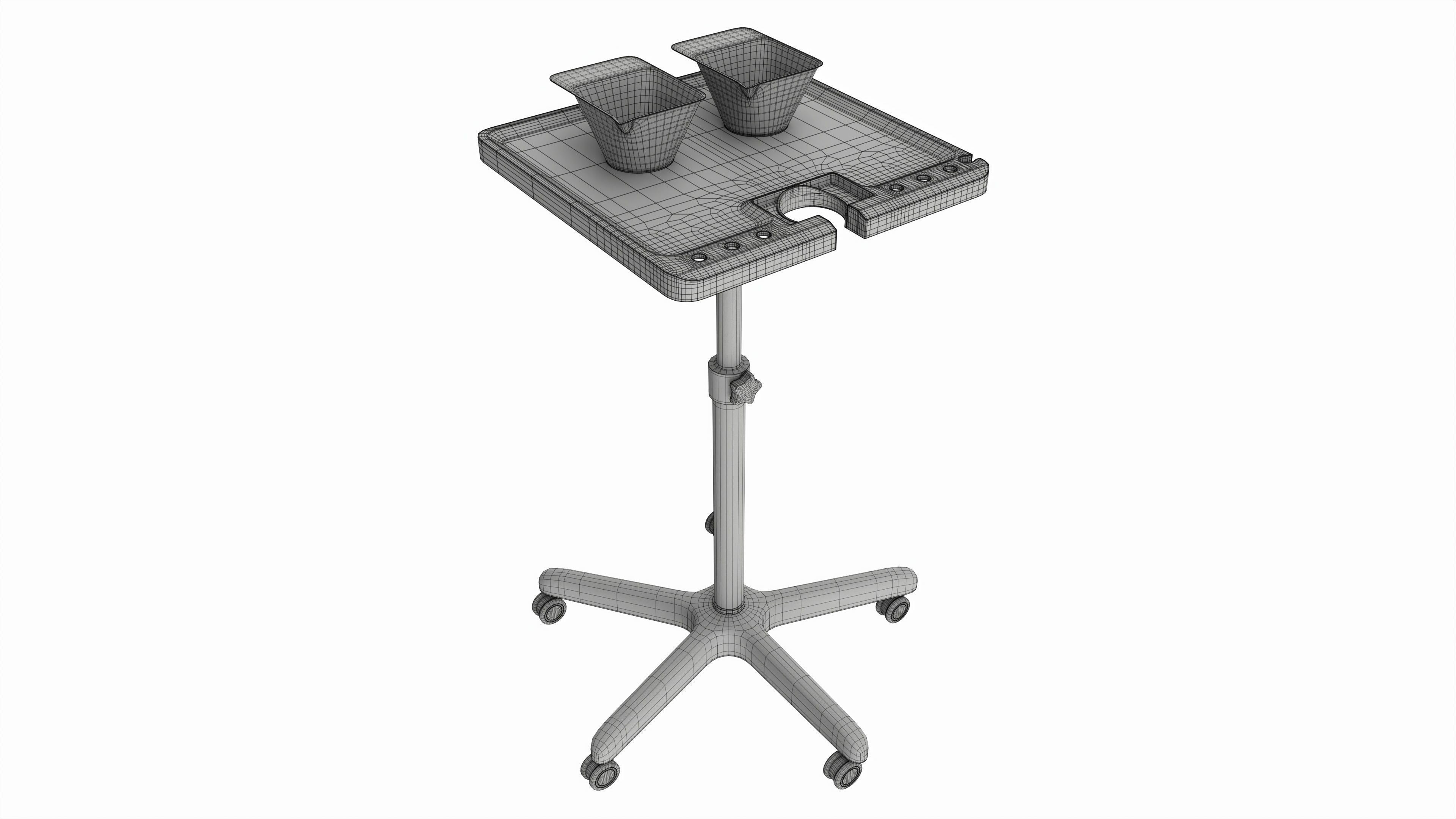 Hair Salon Trolley Utility Cart with Wheels 3D model_6