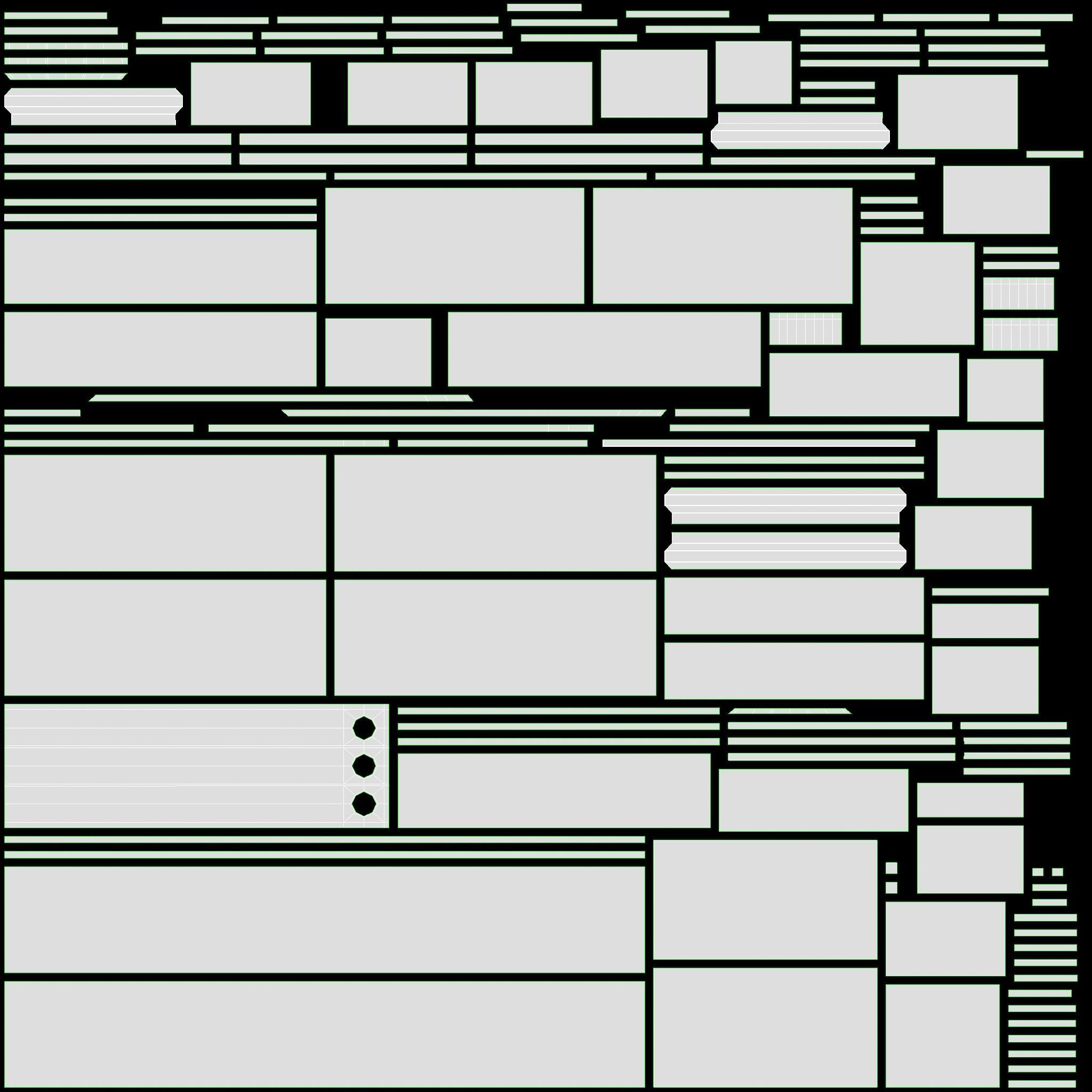 Hairdresser Organizer Shelf with Desk and Mirror 3D model_9