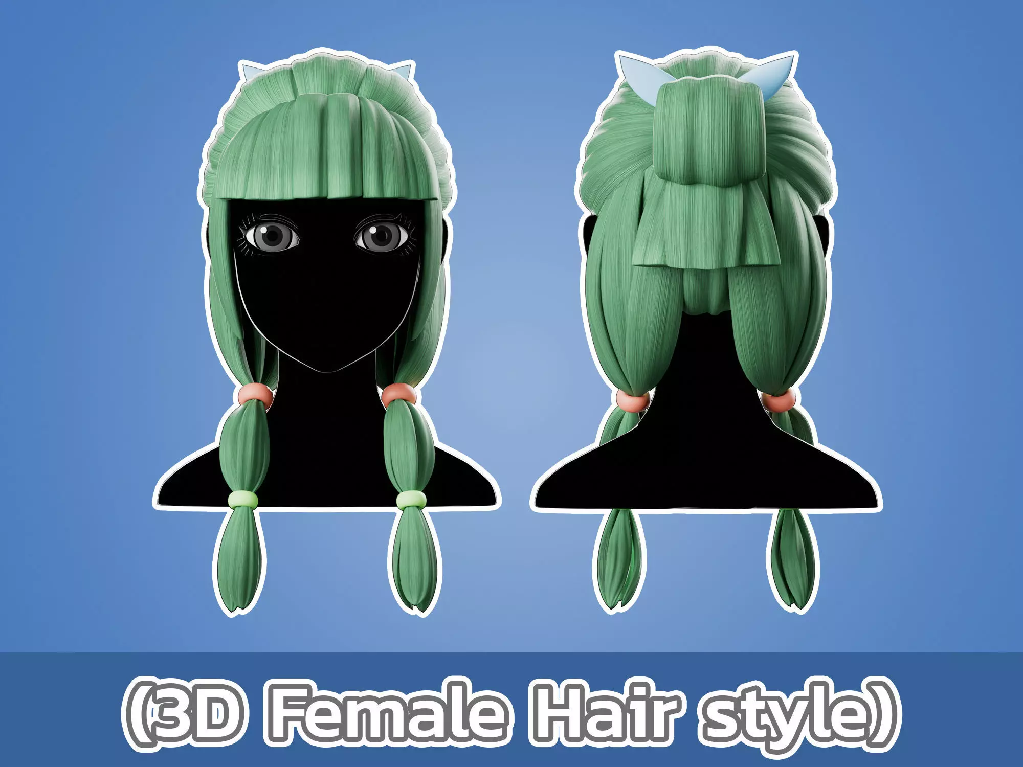 Anime hair style 01 Low-poly 3D model