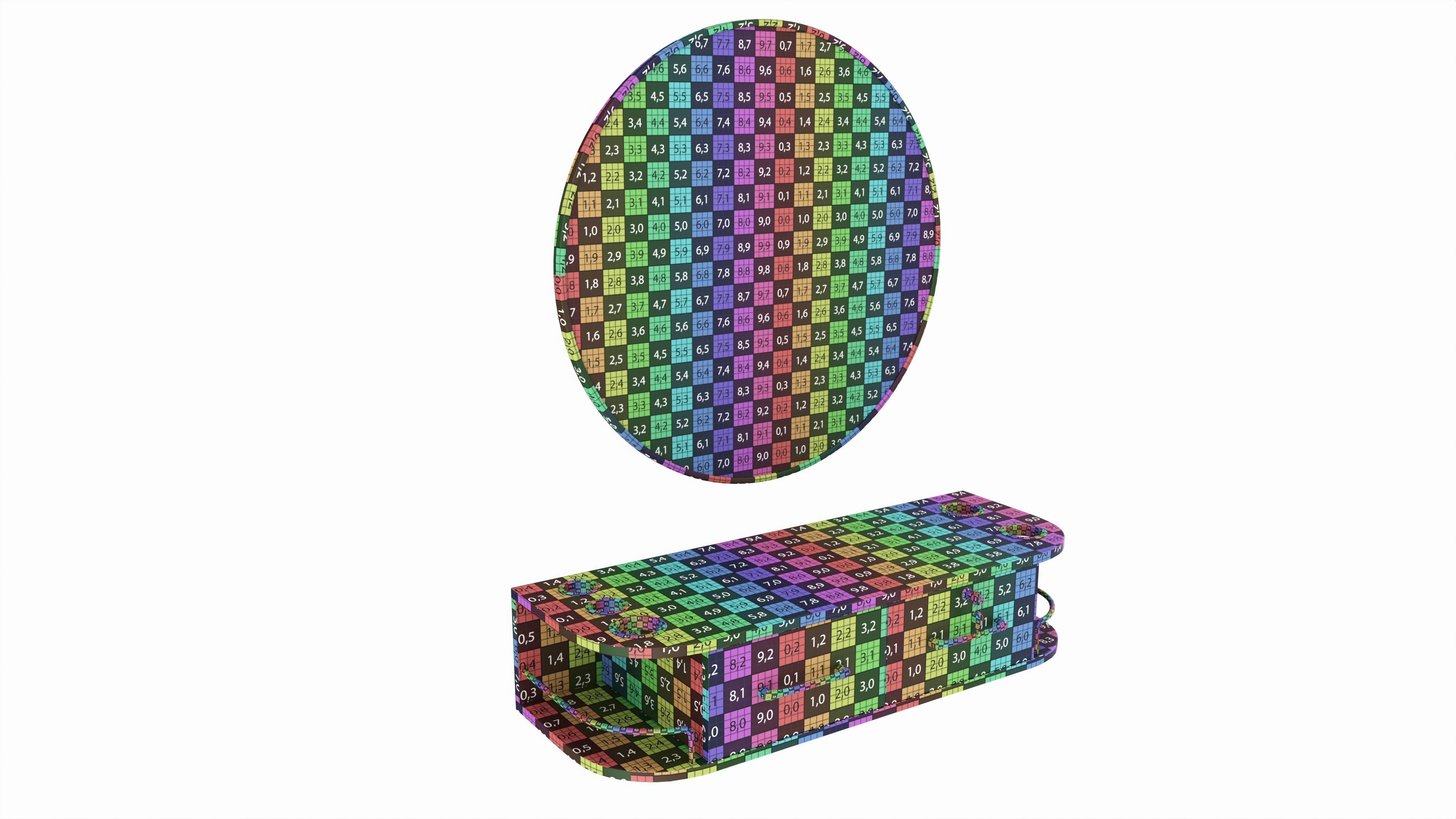 Hairdresser Wall-mounted Desk with Mirror 3D model_7