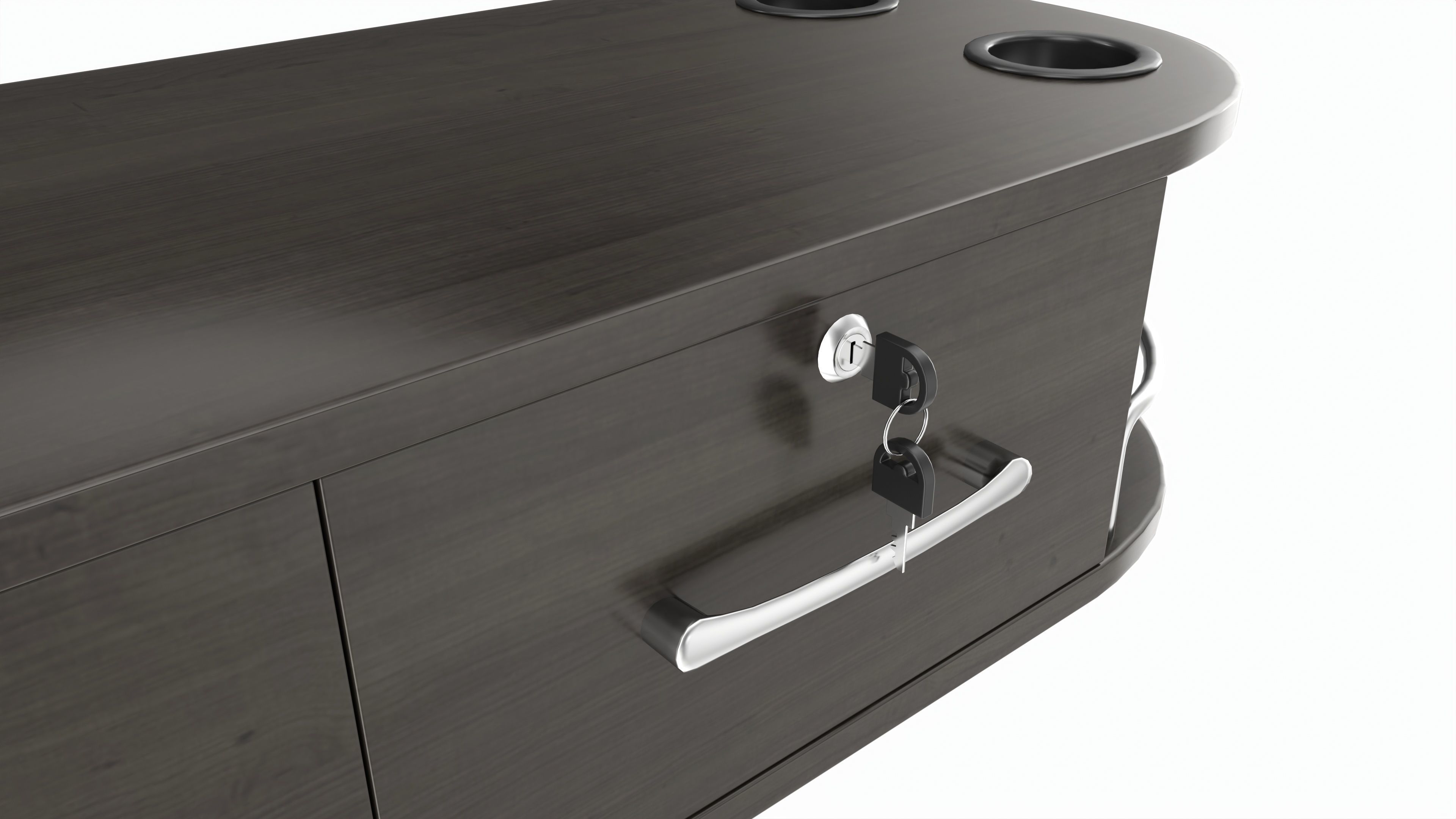 Hairdresser Wall-mounted Desk with Mirror 3D model_4