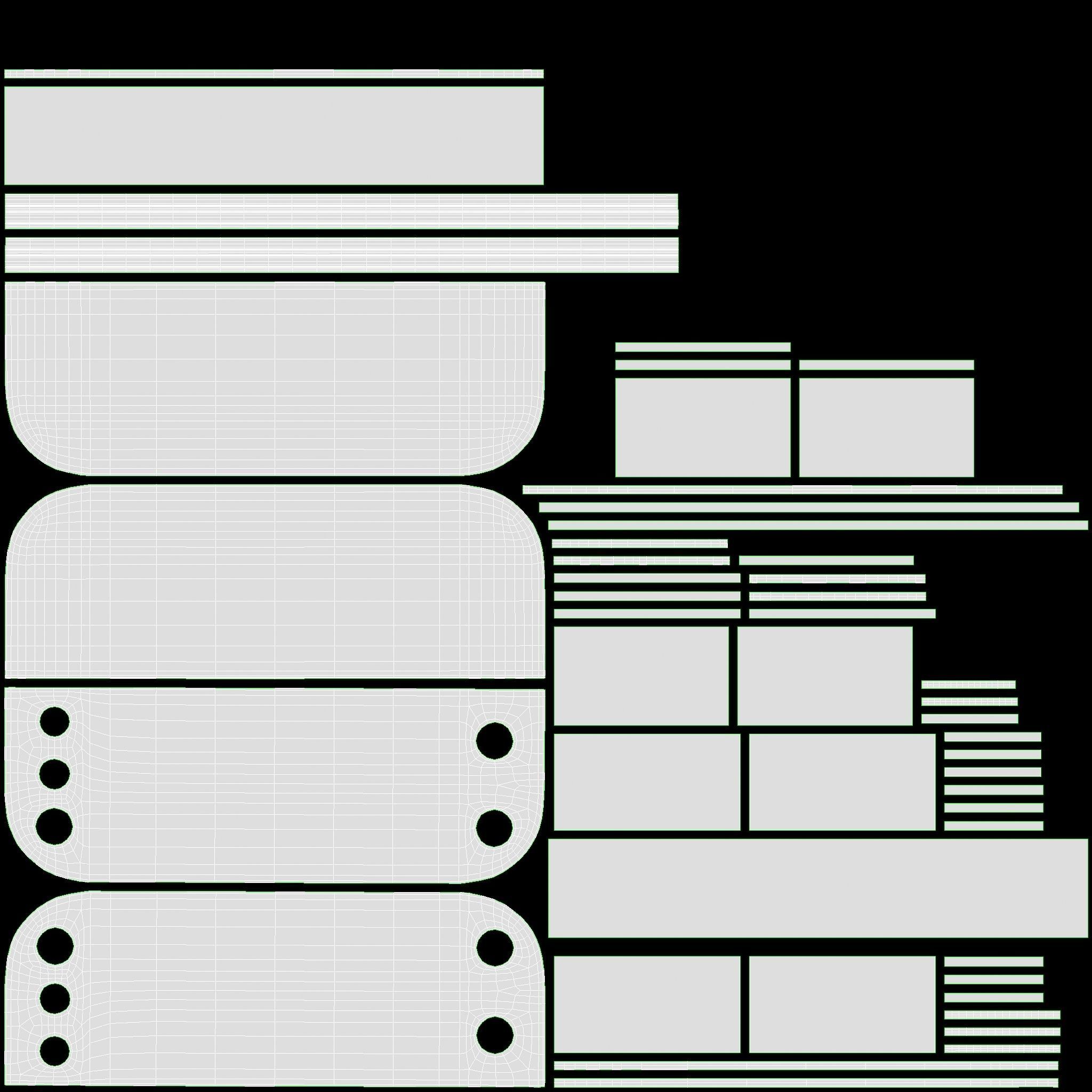 Hairdresser Wall-mounted Desk with Mirror 3D model_8