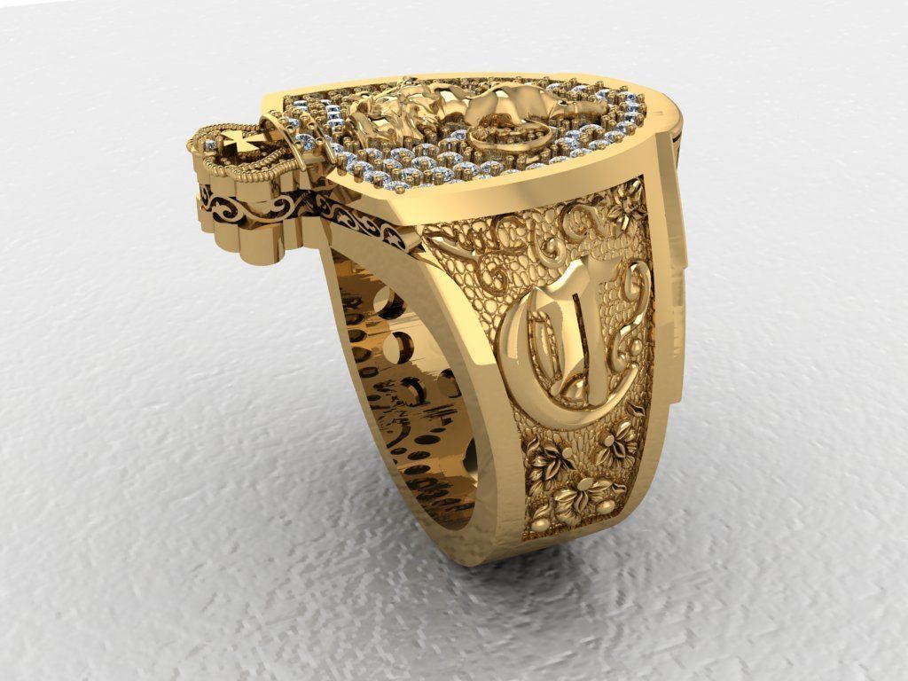 Custom men ring 3D print model_7