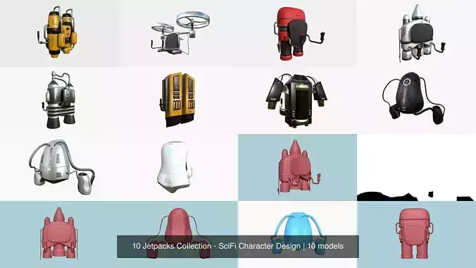 10 Jetpacks AJ Collection - SciFi Character Design