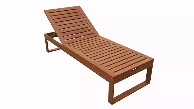 Outdoor wood sun lounger 01