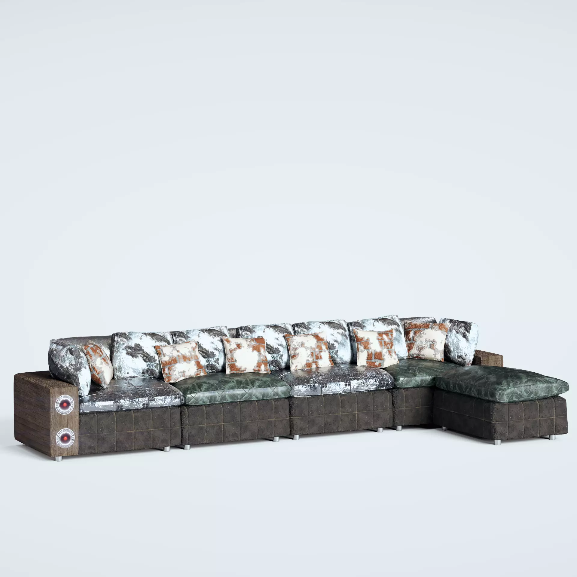 Transform Your Living Space with Style Multi-Material Sofa 3D model