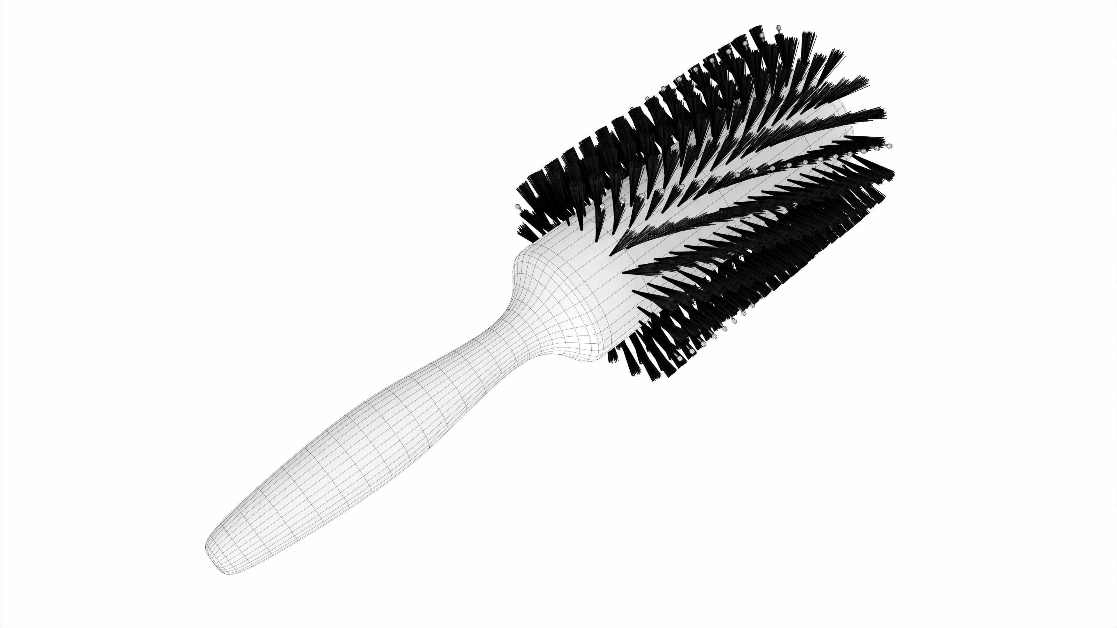 Spiral Bristle Round Brush 3D model_6