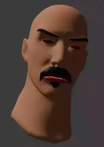 Low Poly male Dracula Head 