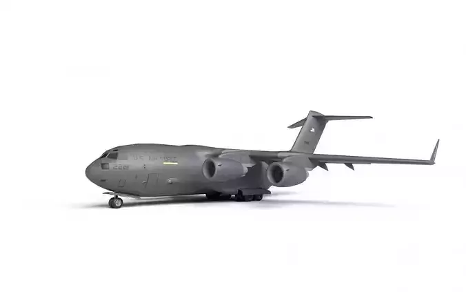 Boeing C17 Globemaster III Transport Aircraft Low-poly 3D model