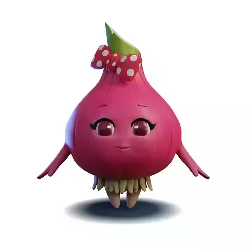 red onion 3D character 3D model