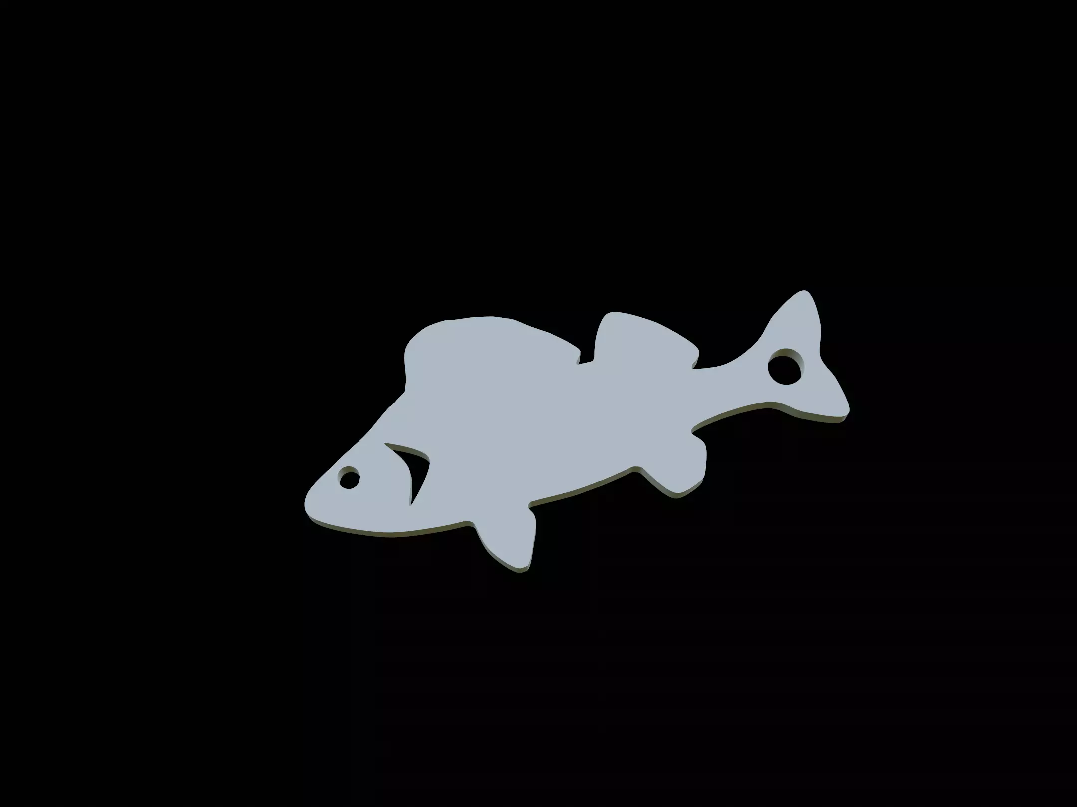 Perch fish keychain pendant 3D print model_0