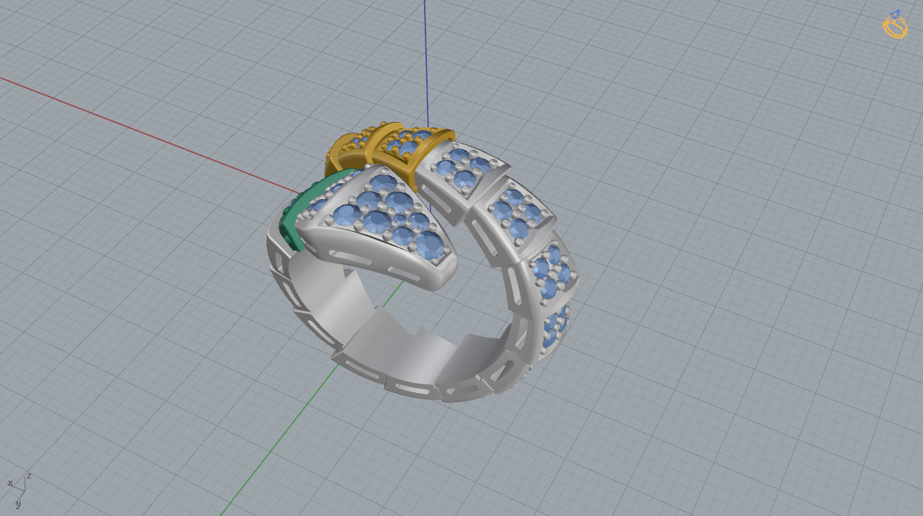 Bvlgari Serpenti Ring 3D print model_15