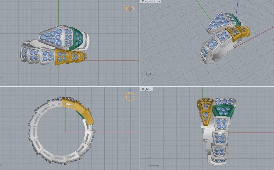 Bvlgari Serpenti Ring 3D print model_5