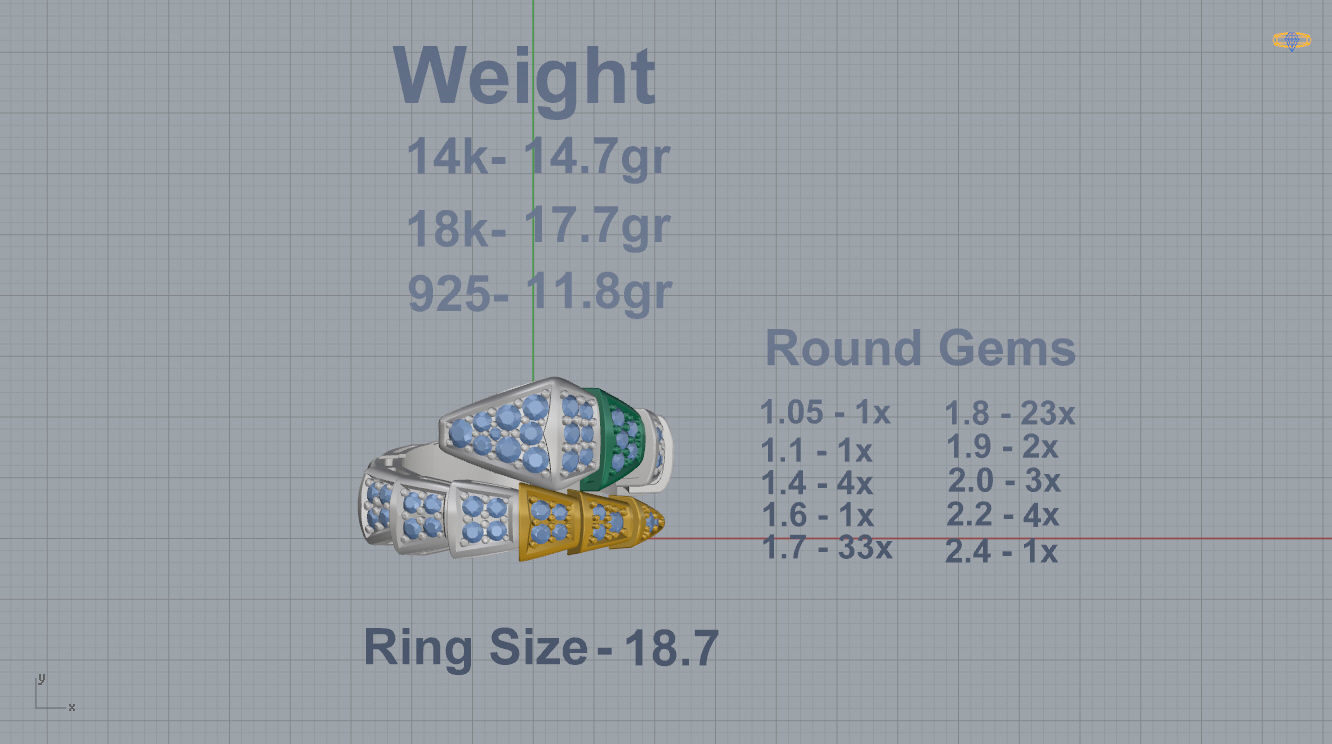 Bvlgari Serpenti Ring 3D print model_3