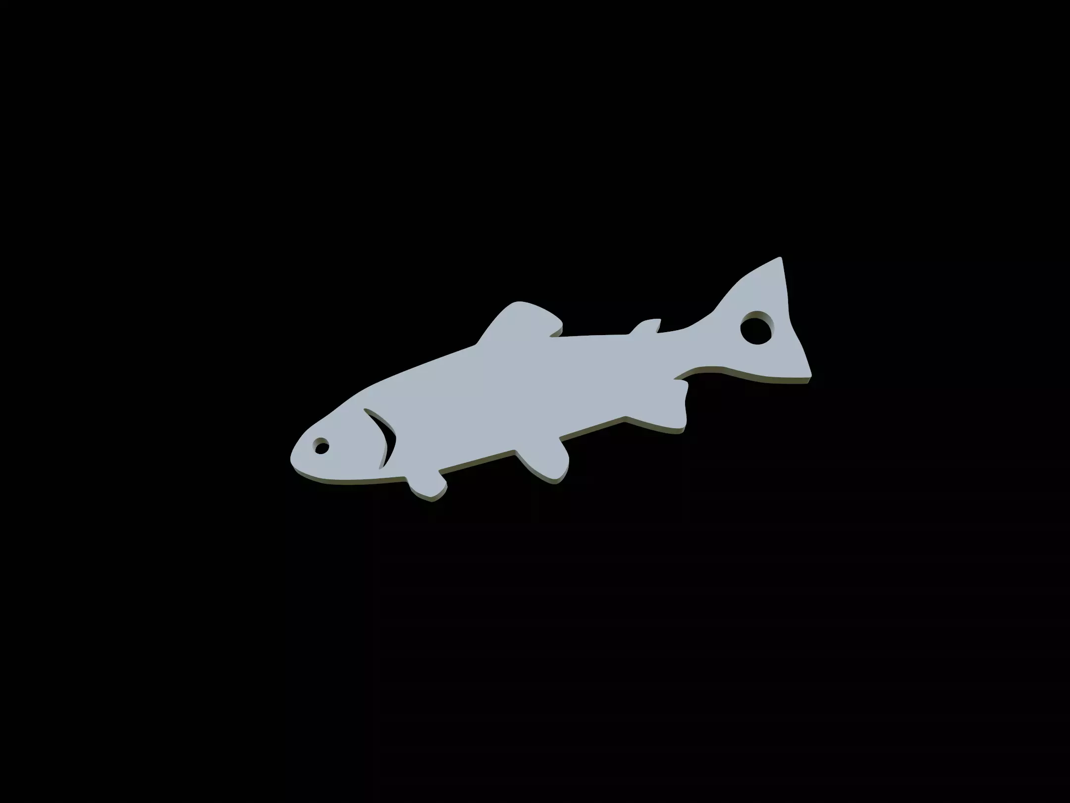 Rainbow trout fish keychain pendant 3D print model