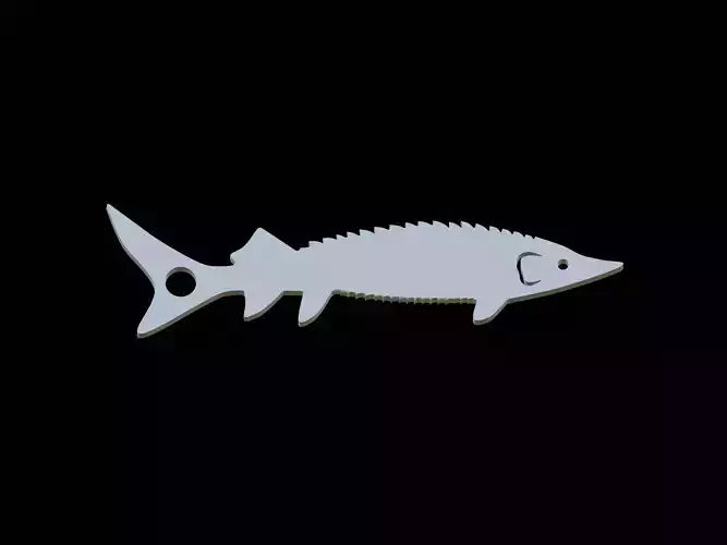 Sturgeon fish keychain pendant 3D print model