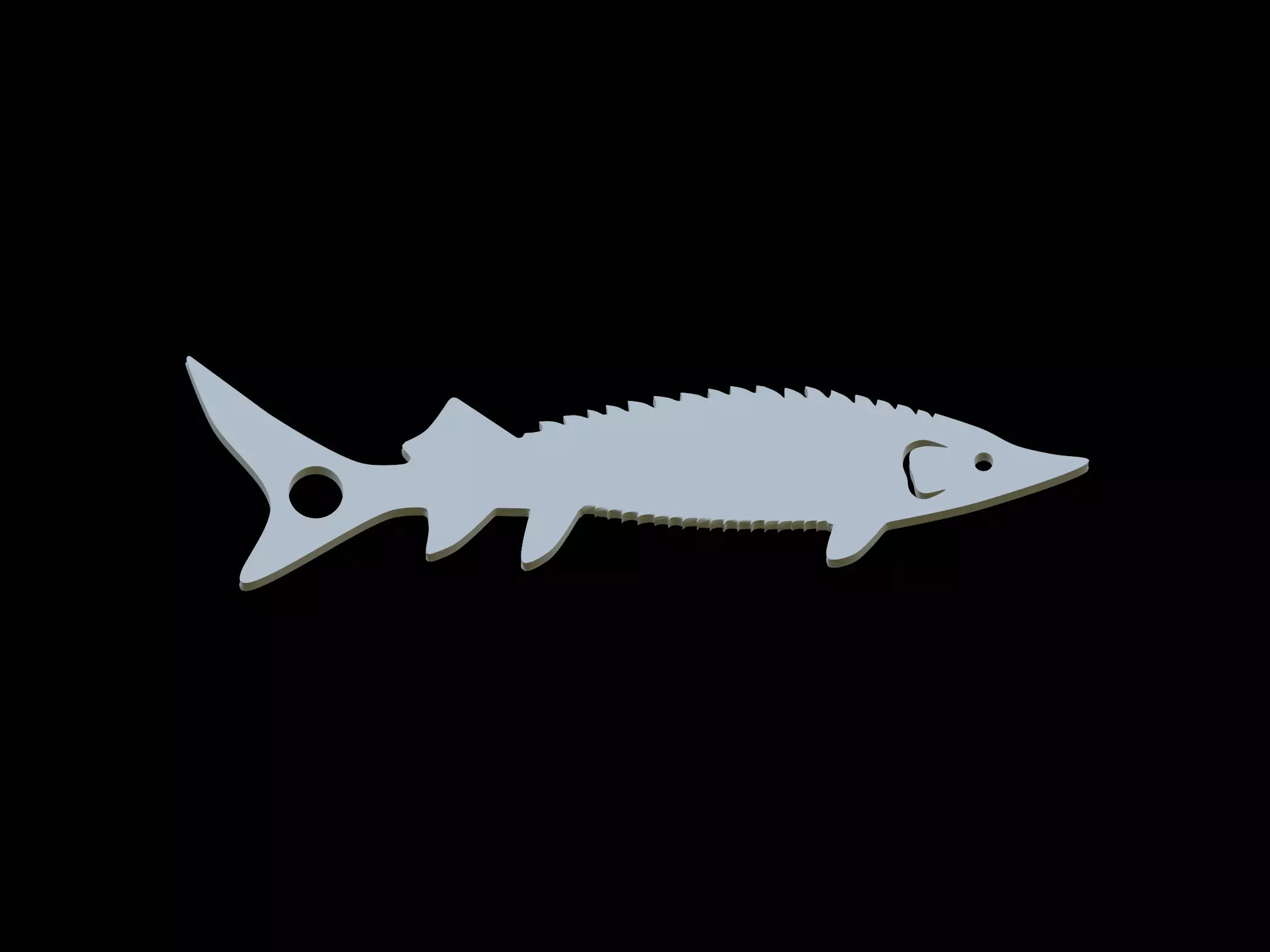 Sturgeon fish keychain pendant 3D print model_0