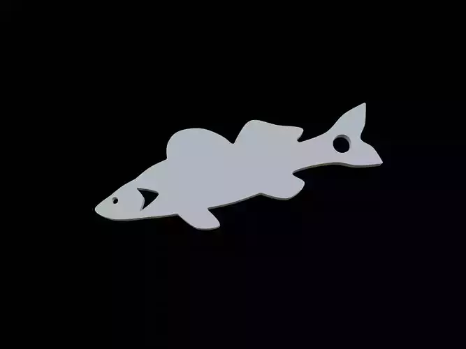 Zander fish keychain pendant 3D print model