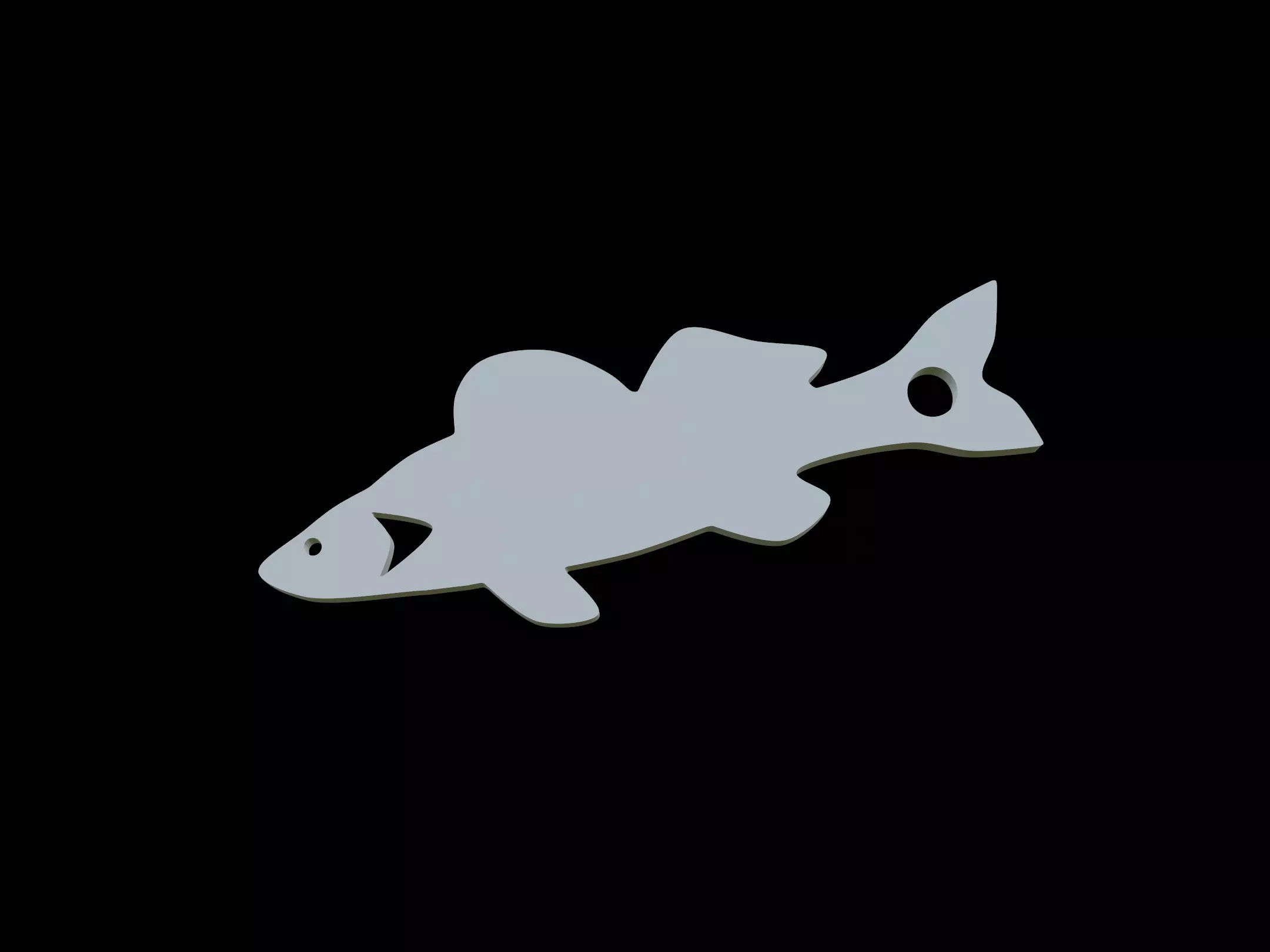 Zander fish keychain pendant 3D print model_0