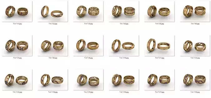 alans ring 30 pieces drawing 3d rihone drawing ring rings 
