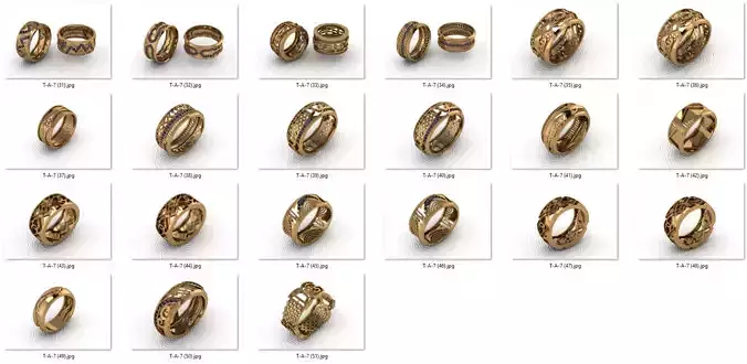 alans ring 16 pieces drawing 3d rihone drawing ring rings