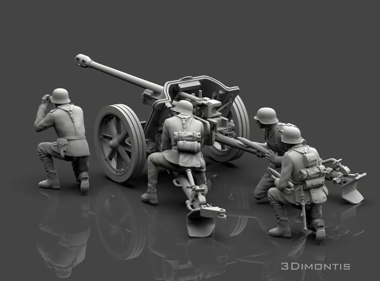 pak 38 German artillery 3D print model