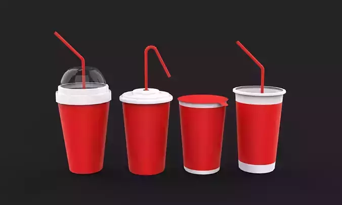paper cup Low-poly 3D model