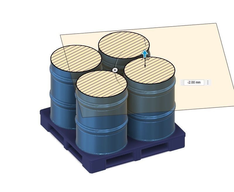 Model Railway Steel Oil Drums on a Pallet 3D print model_11