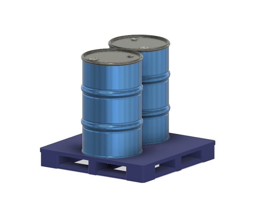 Model Railway Steel Oil Drums on a Pallet 3D print model_4