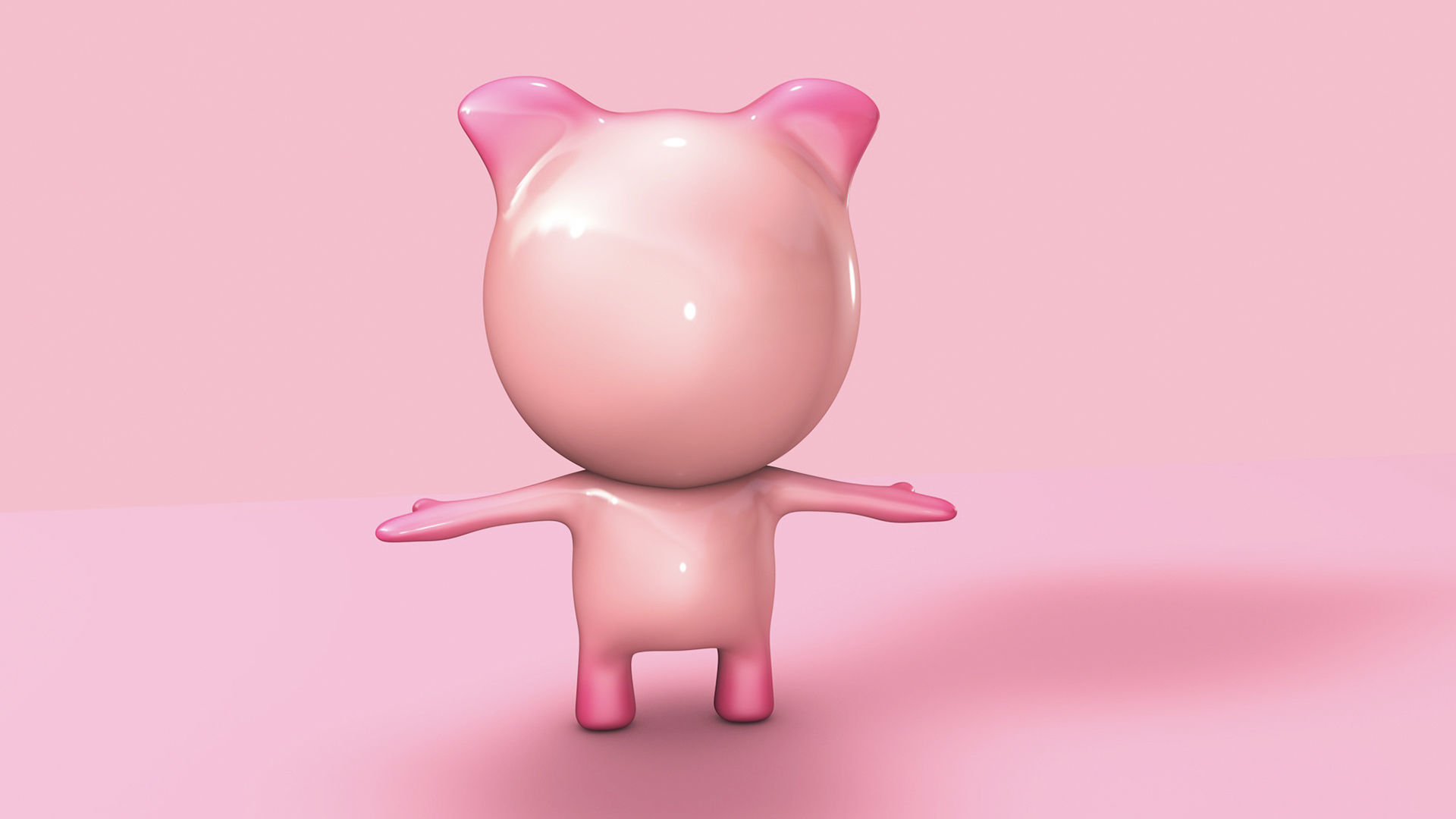 Pig Character Low-poly 3D model_3